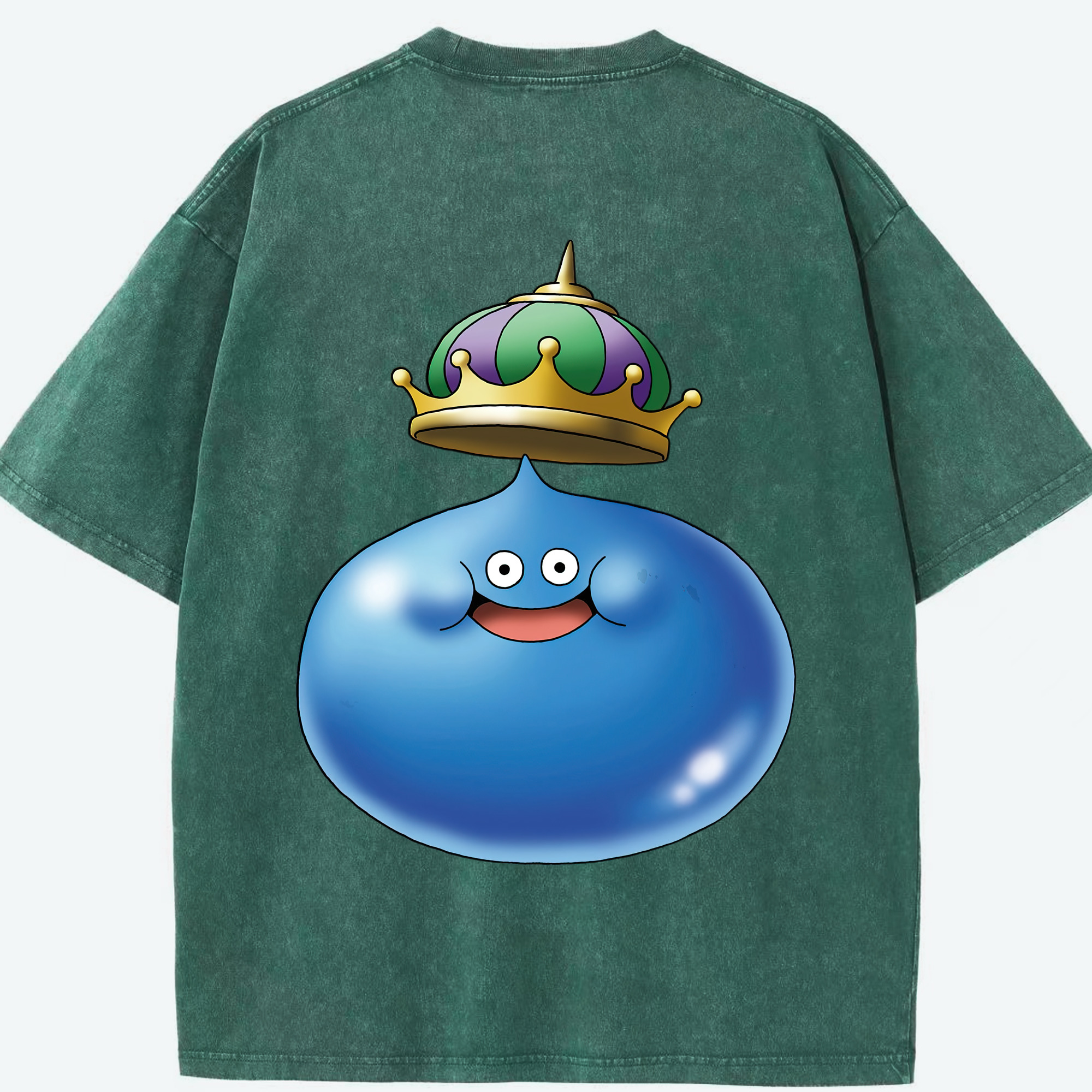 （画像用） ドラゴンクエスト Doragon Kuesuto Dragon Quest 綿100% ヴィンテージ風 半袖Tシャツ（背面プリント）